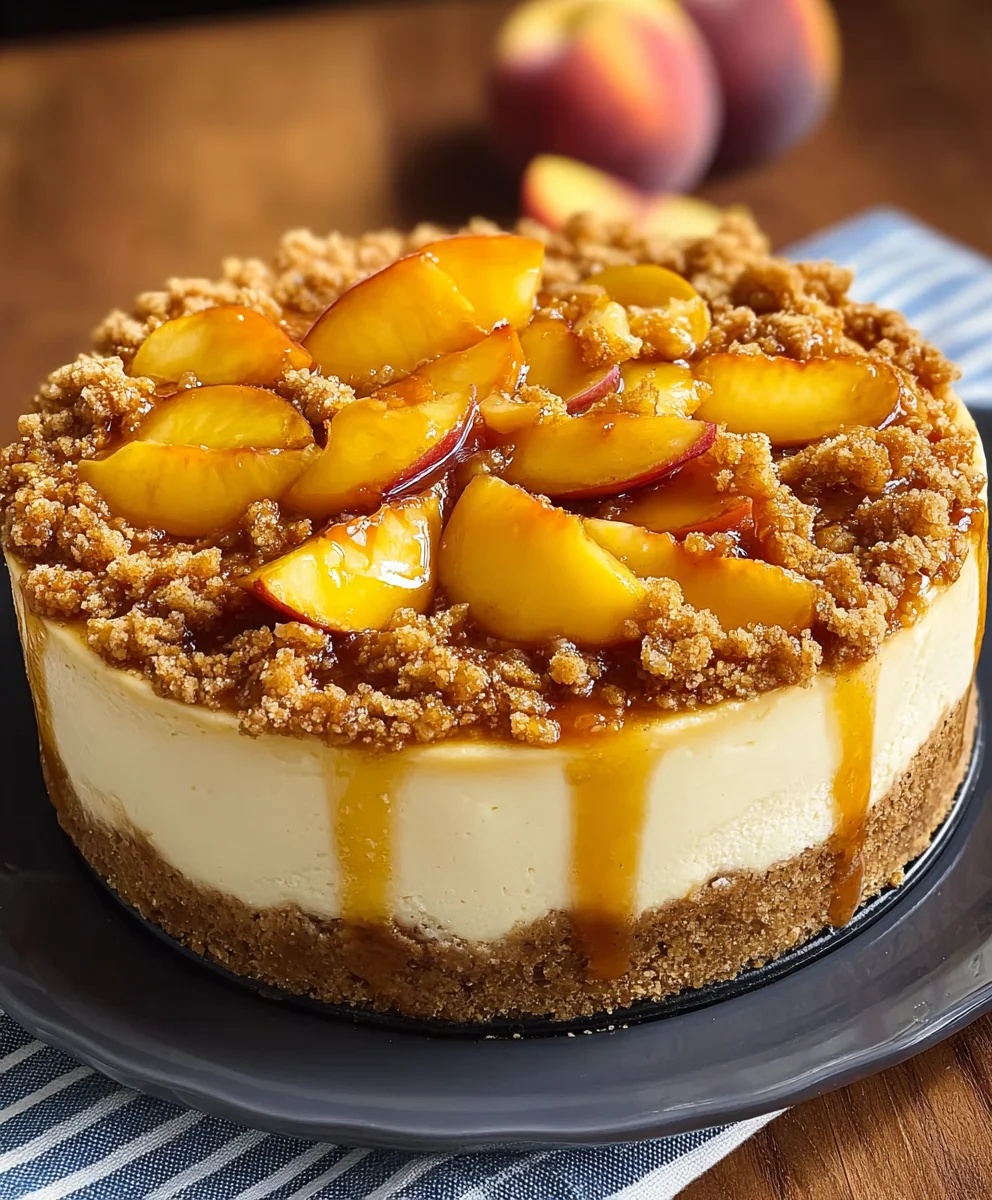 Peach Cobbler Cheesecake-Easy Dessert Recipe