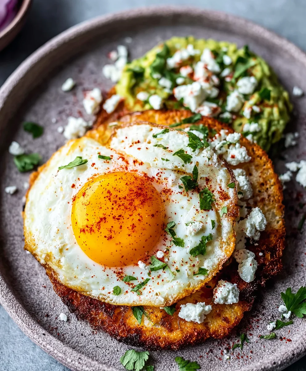 Crispy Feta Fried Eggs-Easy Flavor Burst