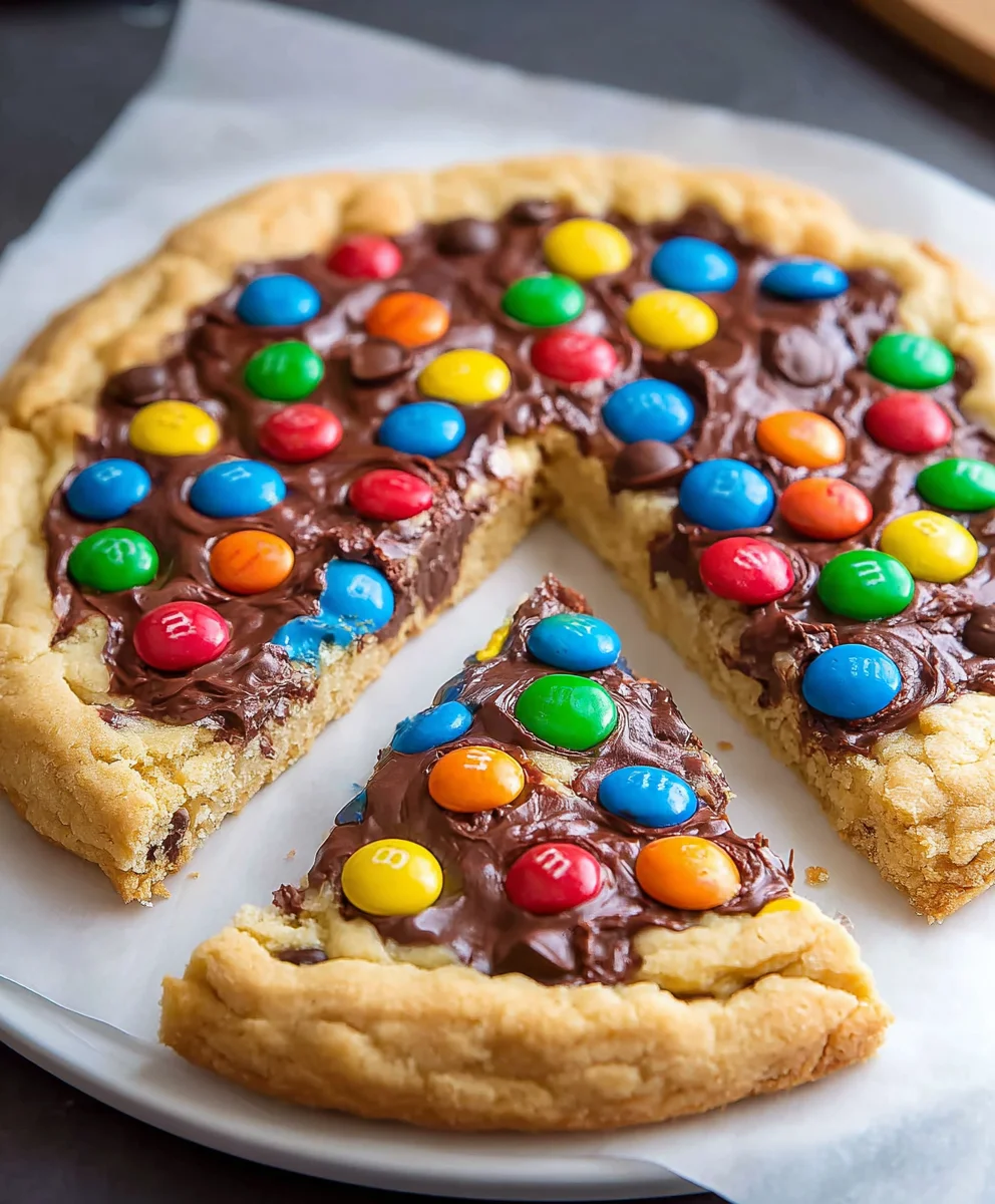 M-and-M Cookie Pizza Recipe-Decadent Dessert Delight