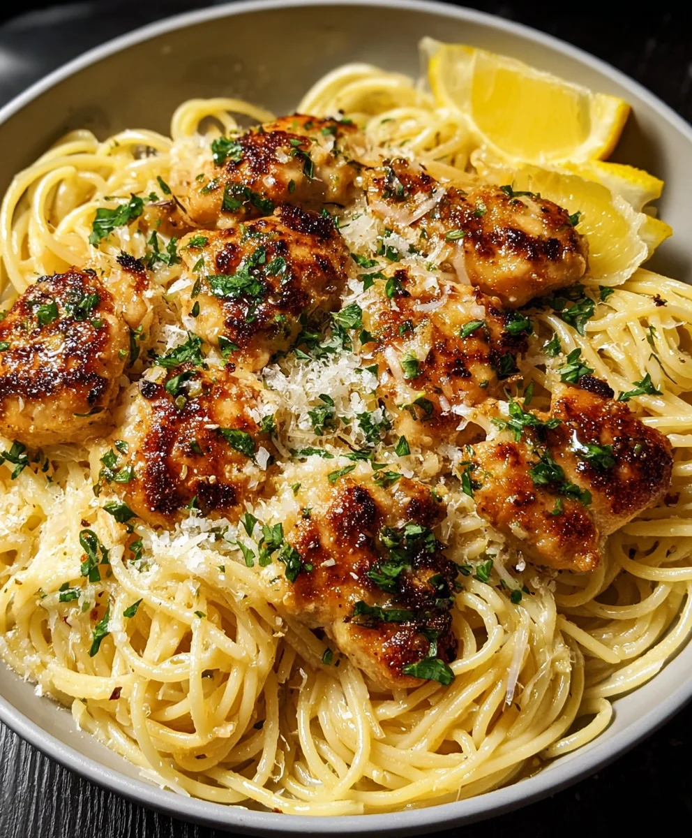 Lemon Chicken Parmesan Linguine - Easy Weeknight Meal