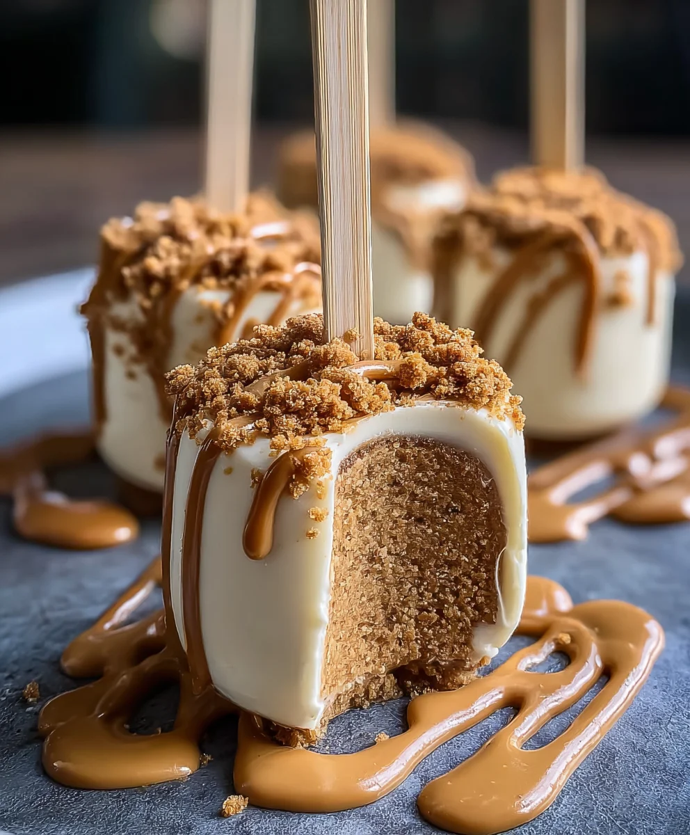 Biscoff Cookie Butter Cheesecake Pops - Decadent Treats