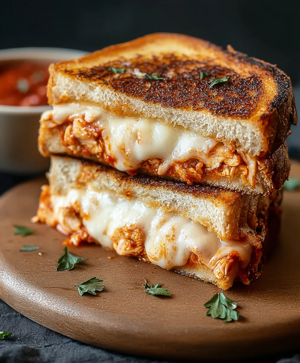 Lazy Chicken Parmesan Grilled Cheese- Easy Weeknight Dinner