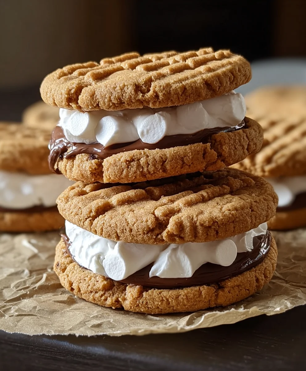 Peanut Butter Smores Sandwich Cookies Delight