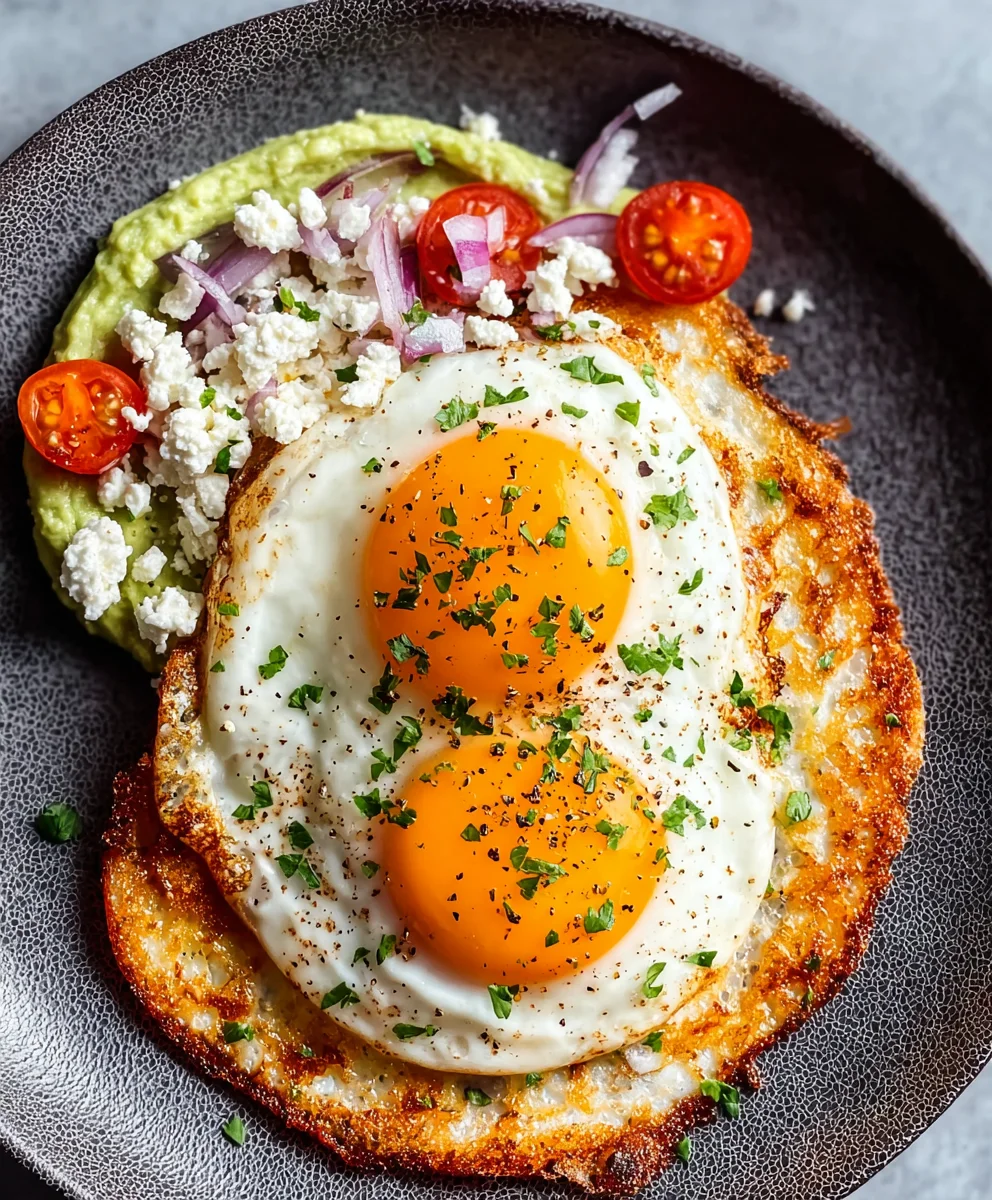 Crispy Feta Fried Eggs-Easy Flavor Burst
