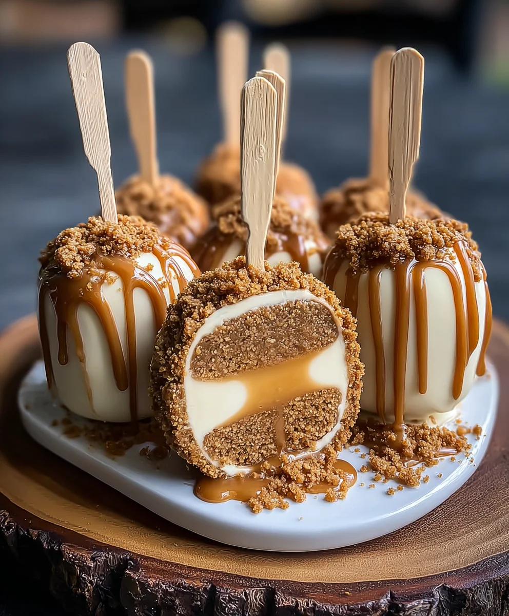 Biscoff Cookie Butter Cheesecake Pops - Decadent Treats