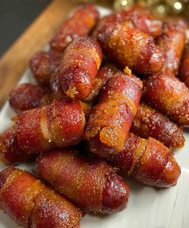 Beef Beef Bacon Wrapped Smokies-Easy Appetizer Recipe