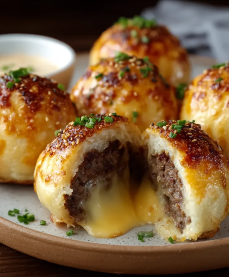 Garlic Parmesan Cheeseburger Bombs – Easy Appetizer