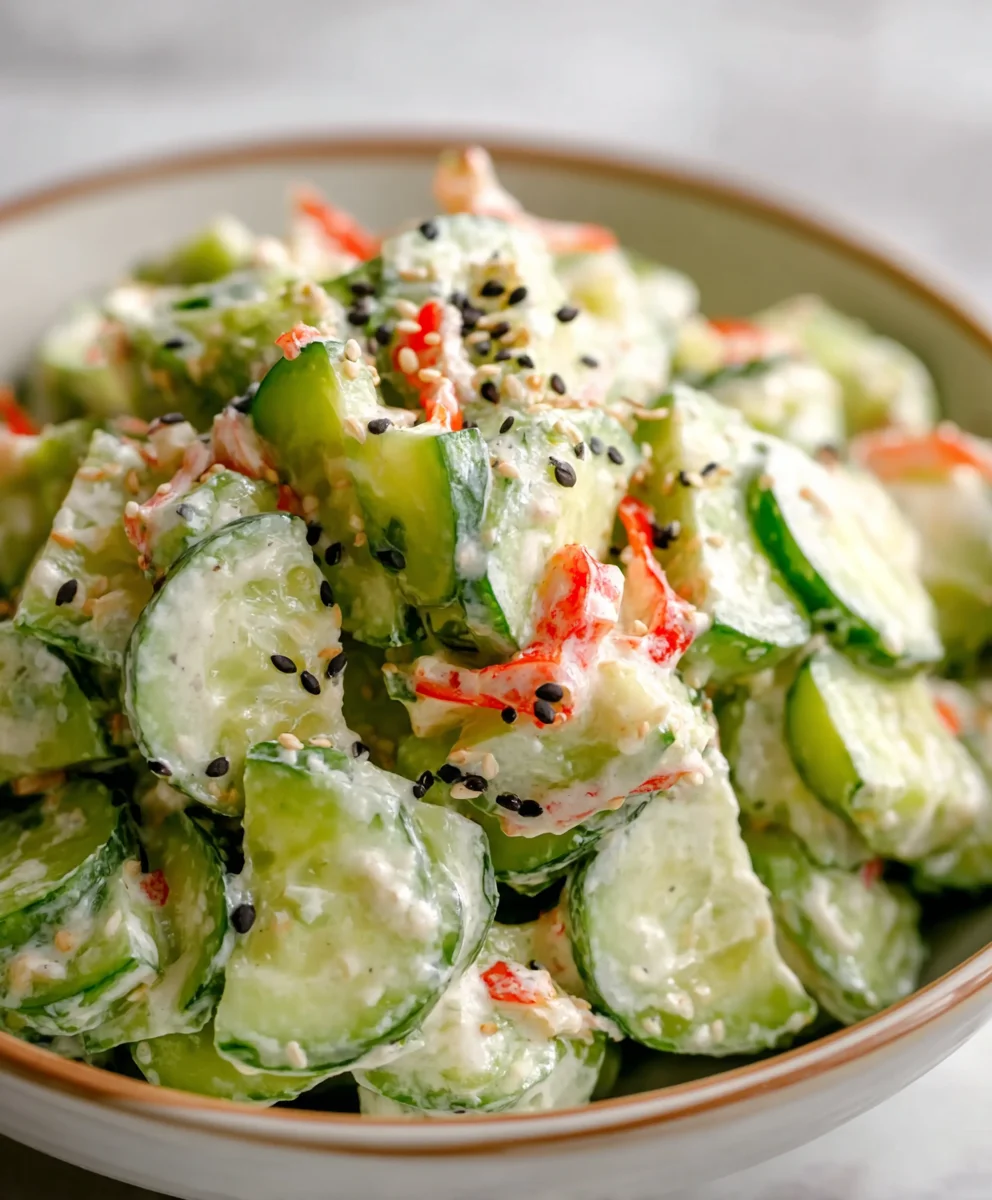 Easy California Roll Cucumber Salad-Fresh & Flavorful