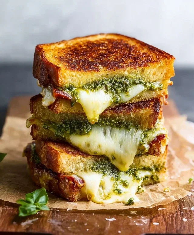 Sourdough Pesto Grilled Cheese