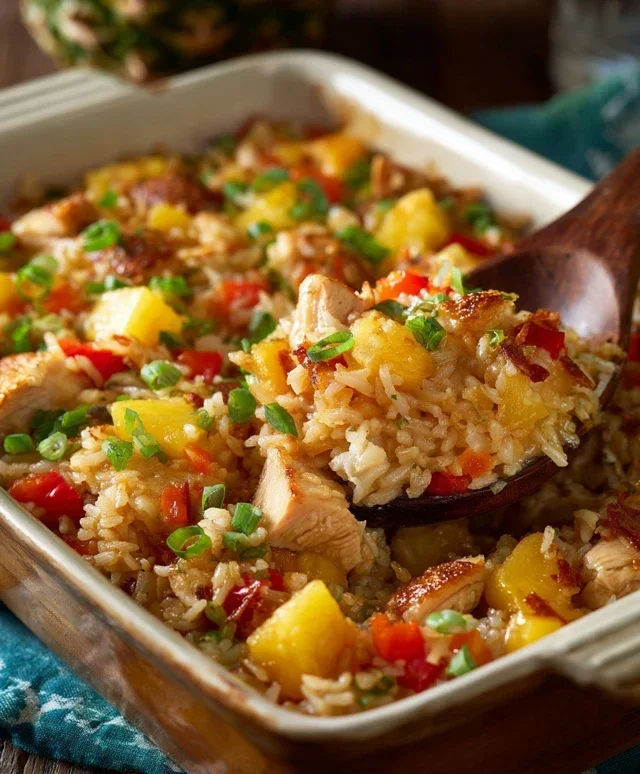 Aloha Pineapple Chicken Rice Casserole