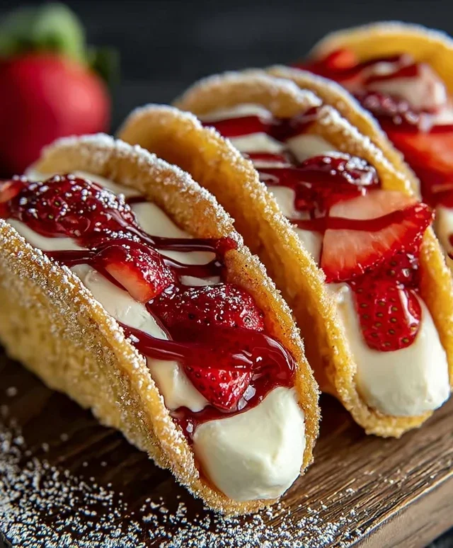 Strawberry Cheesecake Dessert Tacos