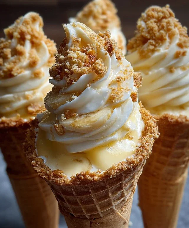 Banana Pudding Cheesecake Cones