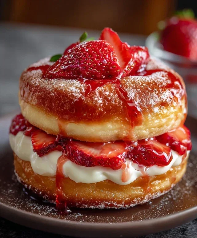 Strawberry Cheesecake Doughnut Burger