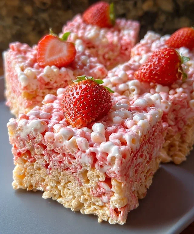 Strawberry Crunch Rice Krispie Treats