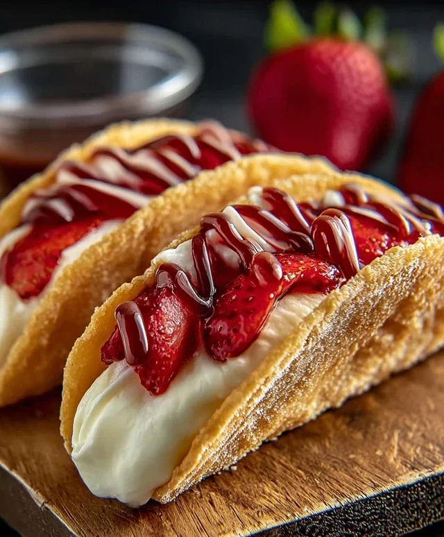 Strawberry Cheesecake Dessert Tacos