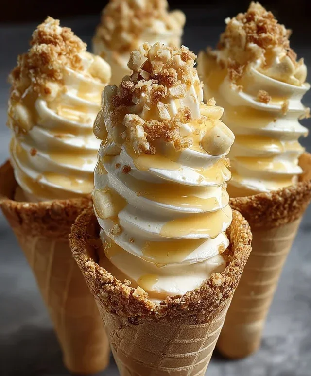Banana Pudding Cheesecake Cones