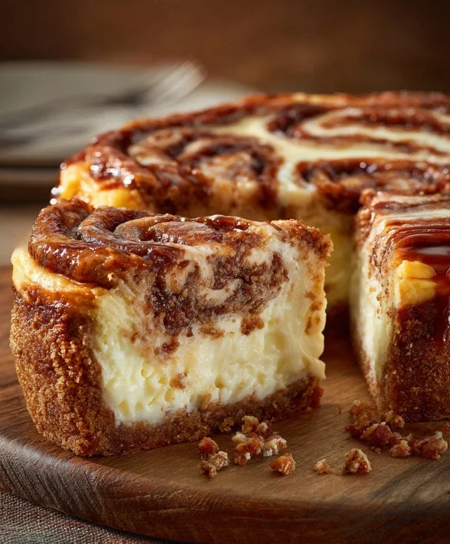 Cinnamon Roll Honeybun Cheesecake