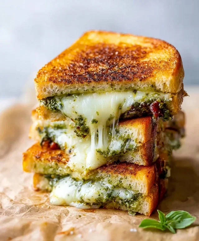 Sourdough Pesto Grilled Cheese
